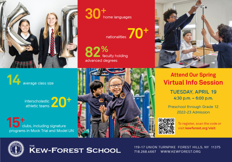 The KewForest School Will Host a Spring Virtual Info Session Next